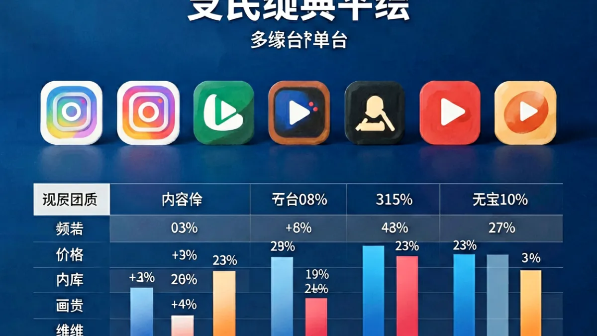 黑桃视频与多个同类视频平台的对比示意图，展示各平台在画质、内容库、价格方面的差异